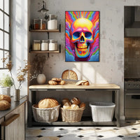 Vivid Skull Illusion Poster PosterGoat