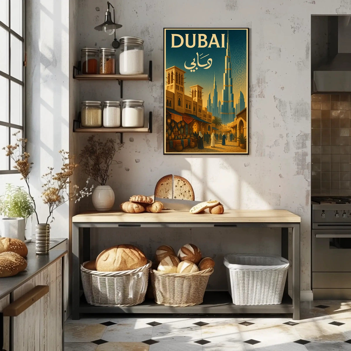 Discover Dubai Poster A Blend Of Tradition And Modernity