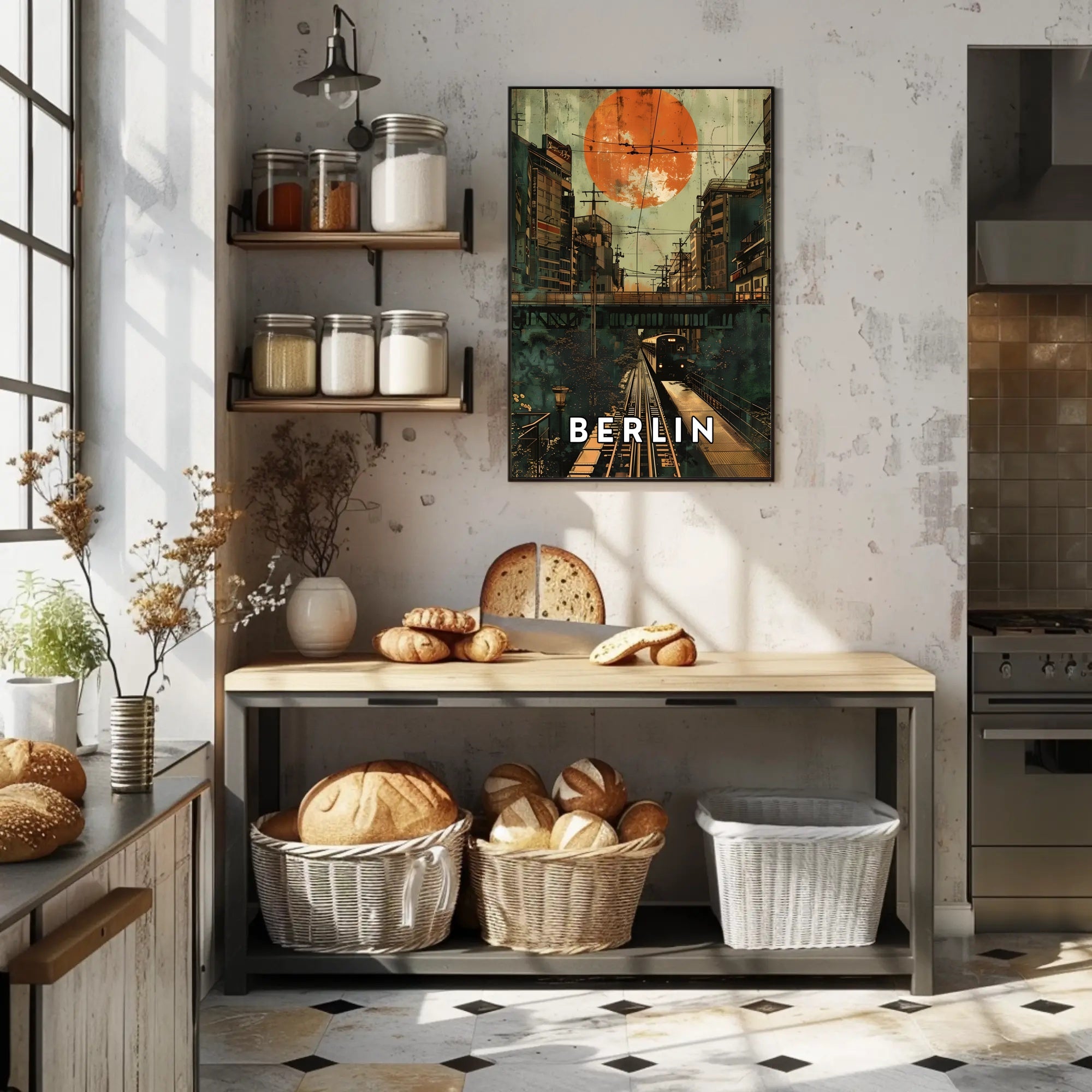 Urban Sunset in Berlin Poster