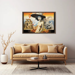 Surreal Silver-Haired Woman in Artistic Poster