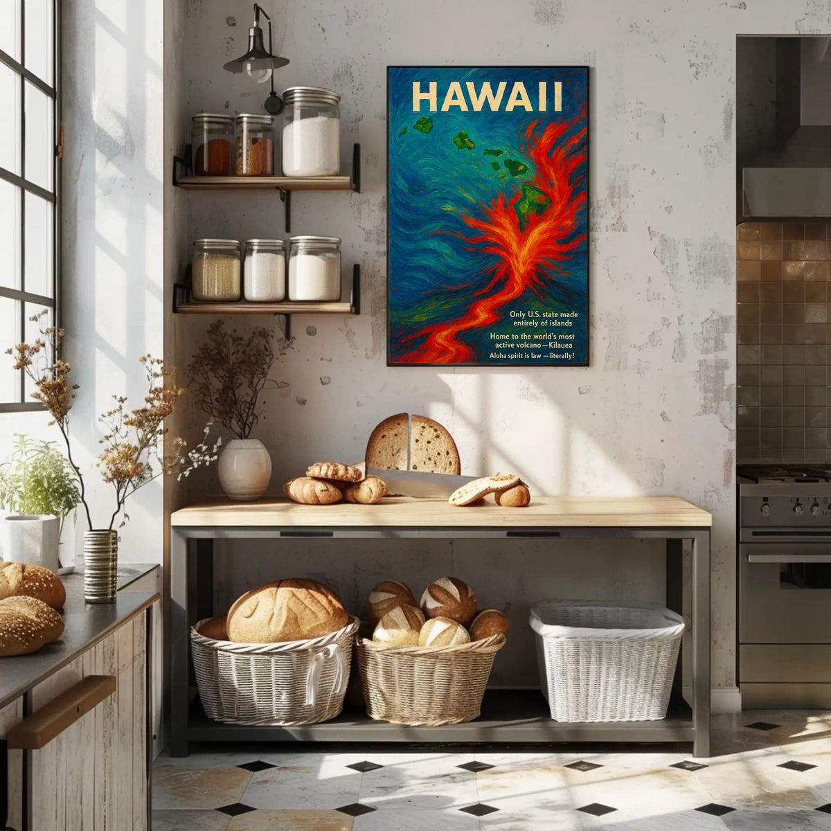 Hawaii Volcano Adventure: Vibrant Tropical Art Poster