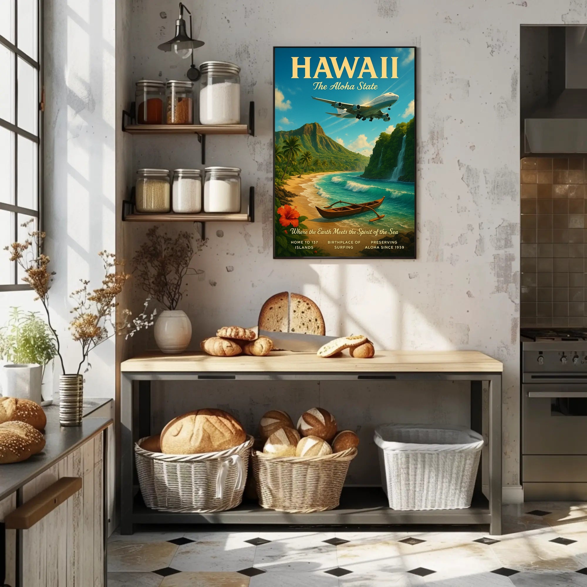Hawaii Vintage Travel Poster Wall Art Print