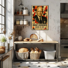 Dwight D. Eisenhower 34th President of the United States Layered paper Collage Poster