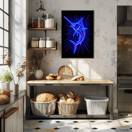 Neon Marlin Poster PosterGoat