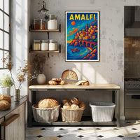 Amalfi Pop Poster Bold Coastal Print For Living Rooms