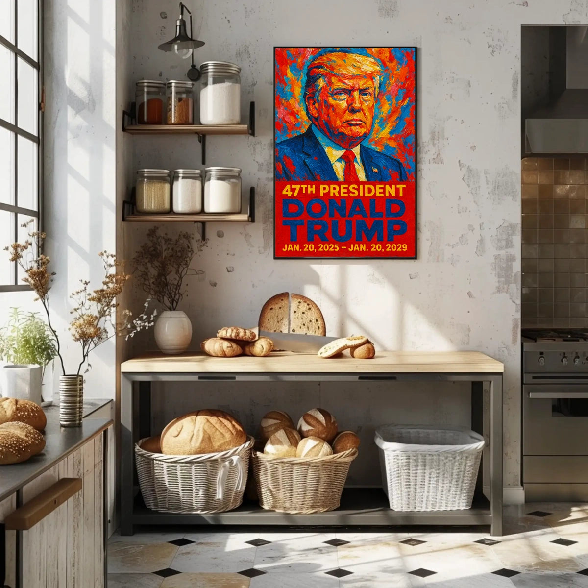 Unyielding Resolve Trump Patriot Legacy Expressionism Poster