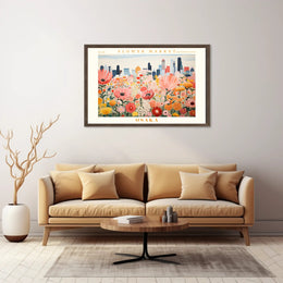 Vibrant Flower Market In Osaka Urban Or Cityscape Poster