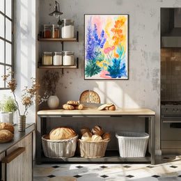 Vibrant Floral Travel Poster Wall Art for Home Decor