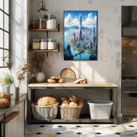 Skyline Of Modern Metropolis Modern Poster