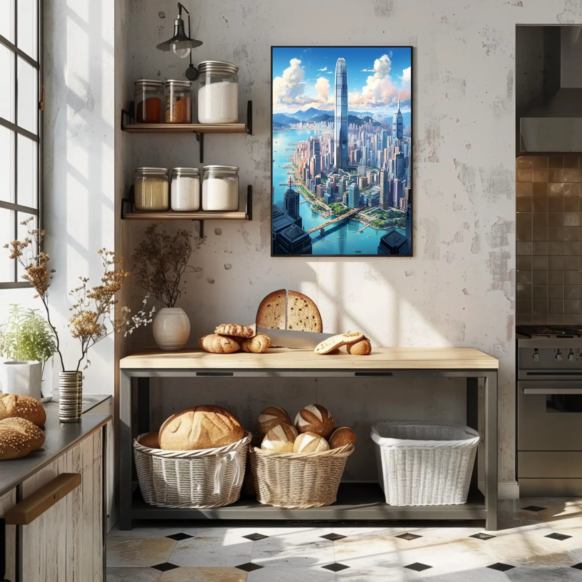 Skyline Of Modern Metropolis Modern Poster