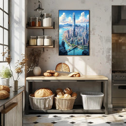 Skyline Of Modern Metropolis Modern Poster