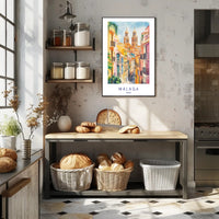Colorful Streets of Malaga Poster PosterGoat