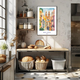 Colorful Streets of Malaga Poster PosterGoat