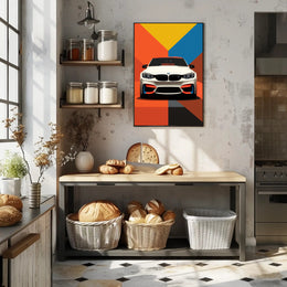 Bold and Dynamic Automotive Art Poster PosterGoat