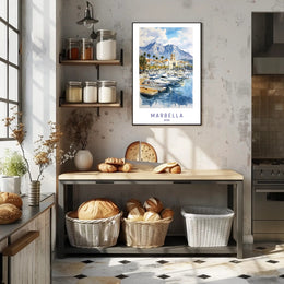Marbella Harbor Poster PosterGoat