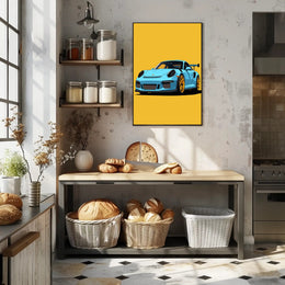 Sleek Sports Car Illustration Poster PosterGoat
