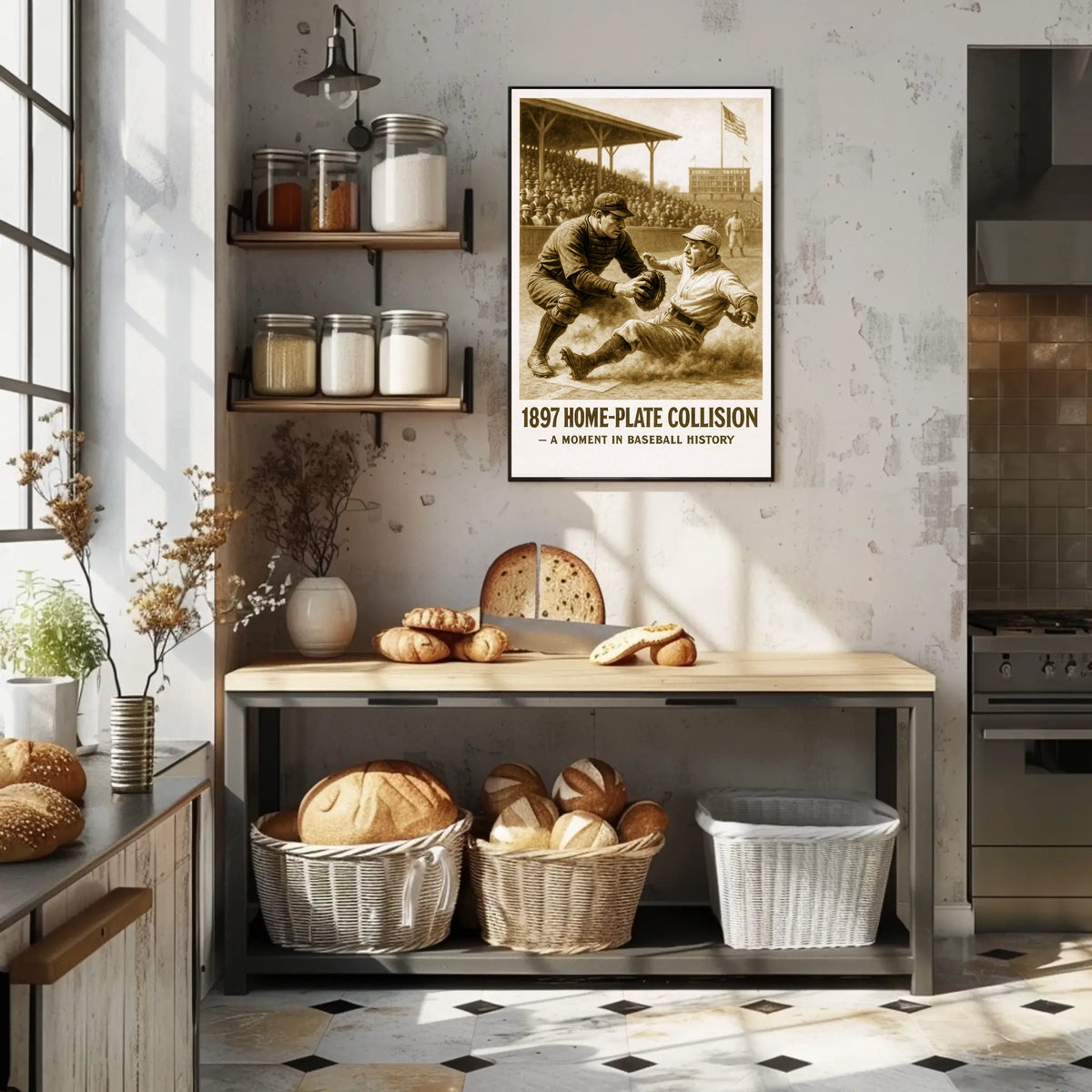 1897 Home-Plate Collision Poster