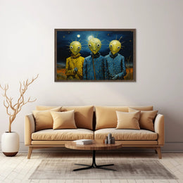 Surreal Nightscape Humanoids Artistic Poster
