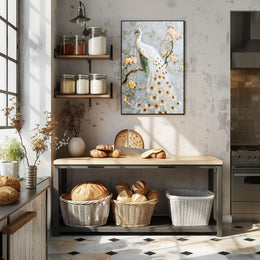 White Peacock Elegance Cultural or Heritage Poster