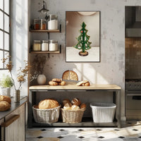 Festive Wooden Christmas Tree Poster