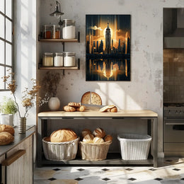 Cityscape At Dusk Poster