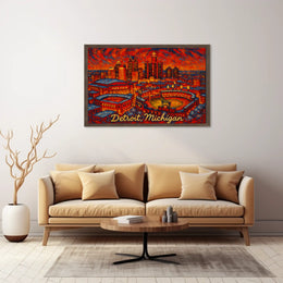 Detroit, Michigan Vibrant Cityscape Poster