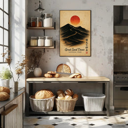 Great Sand Dunes Art with Vintage Japanese Style - National Park Poster