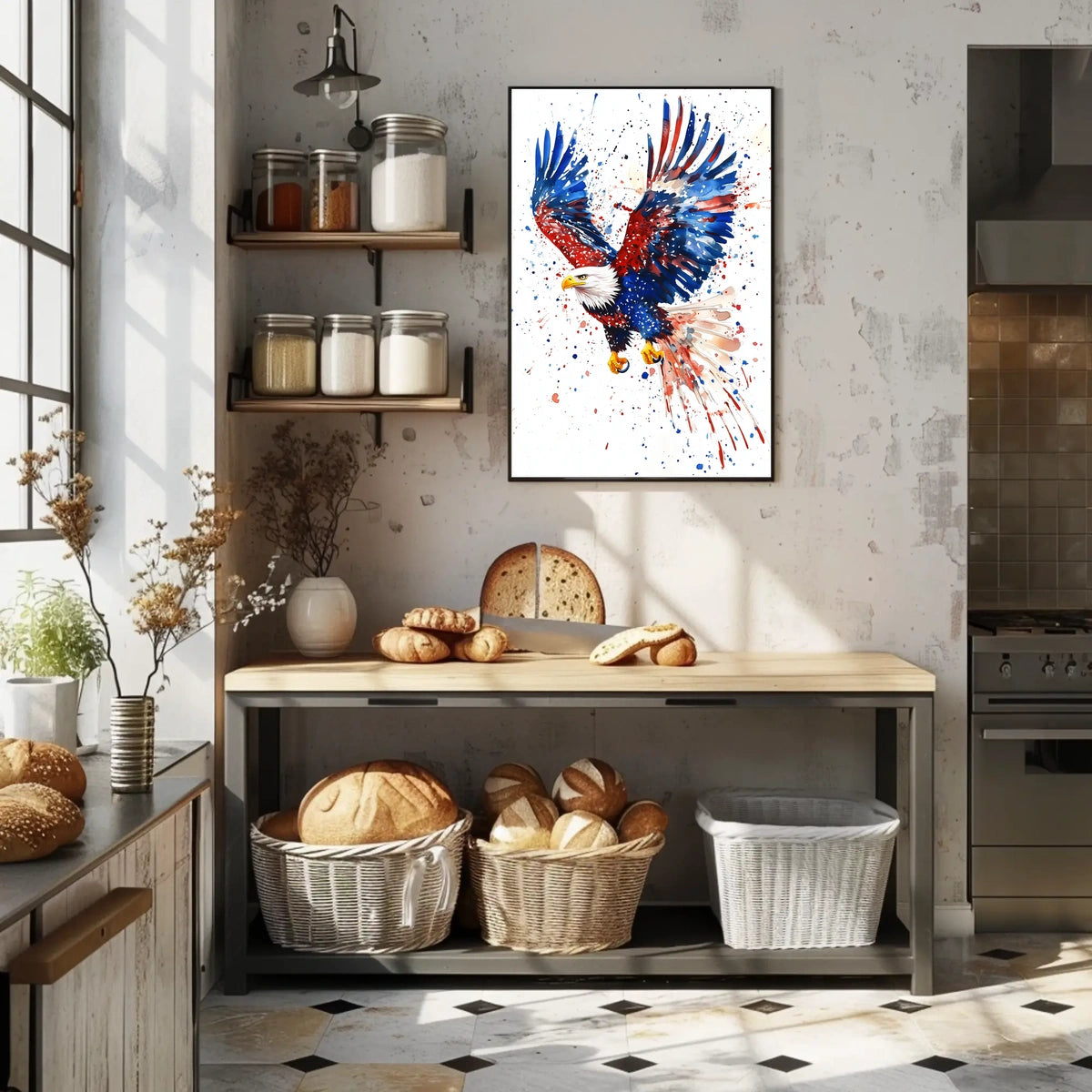powerful bald eagle flying Poster