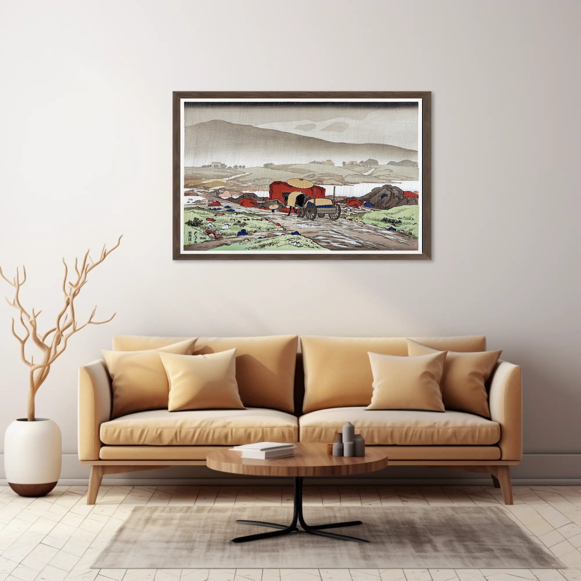 Serene Edo-Period Landscape Art Poster: Cultural or Heritage Poster