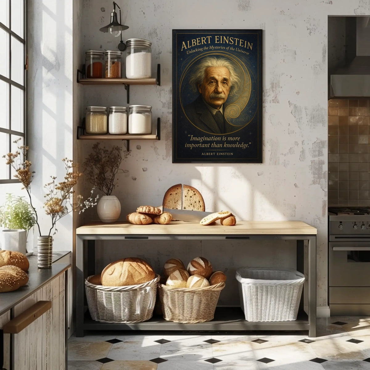 Albert Einstein Inspirational Science Art Poster Print