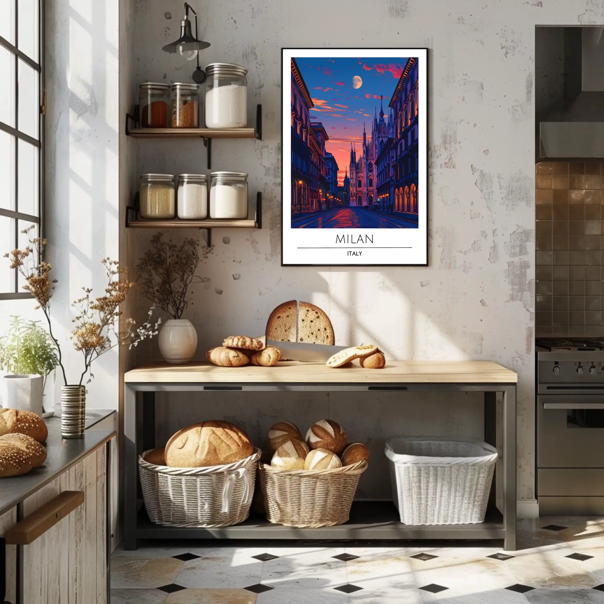 Milan Cathedral Twilight Cityscape Poster