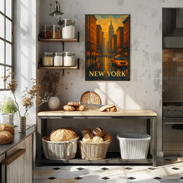 Digital New York Skyline Poster Museum Quality Urban Decor