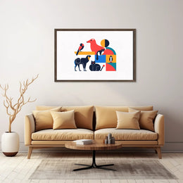 Stylized Geometric Animal Art Poster for Walls