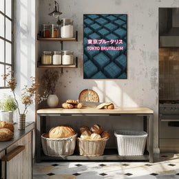 Tokyo Brutalism Urban Geometric Design Poster