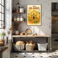 Alamo Watercolor Poster: Historic Texas Revolution Art