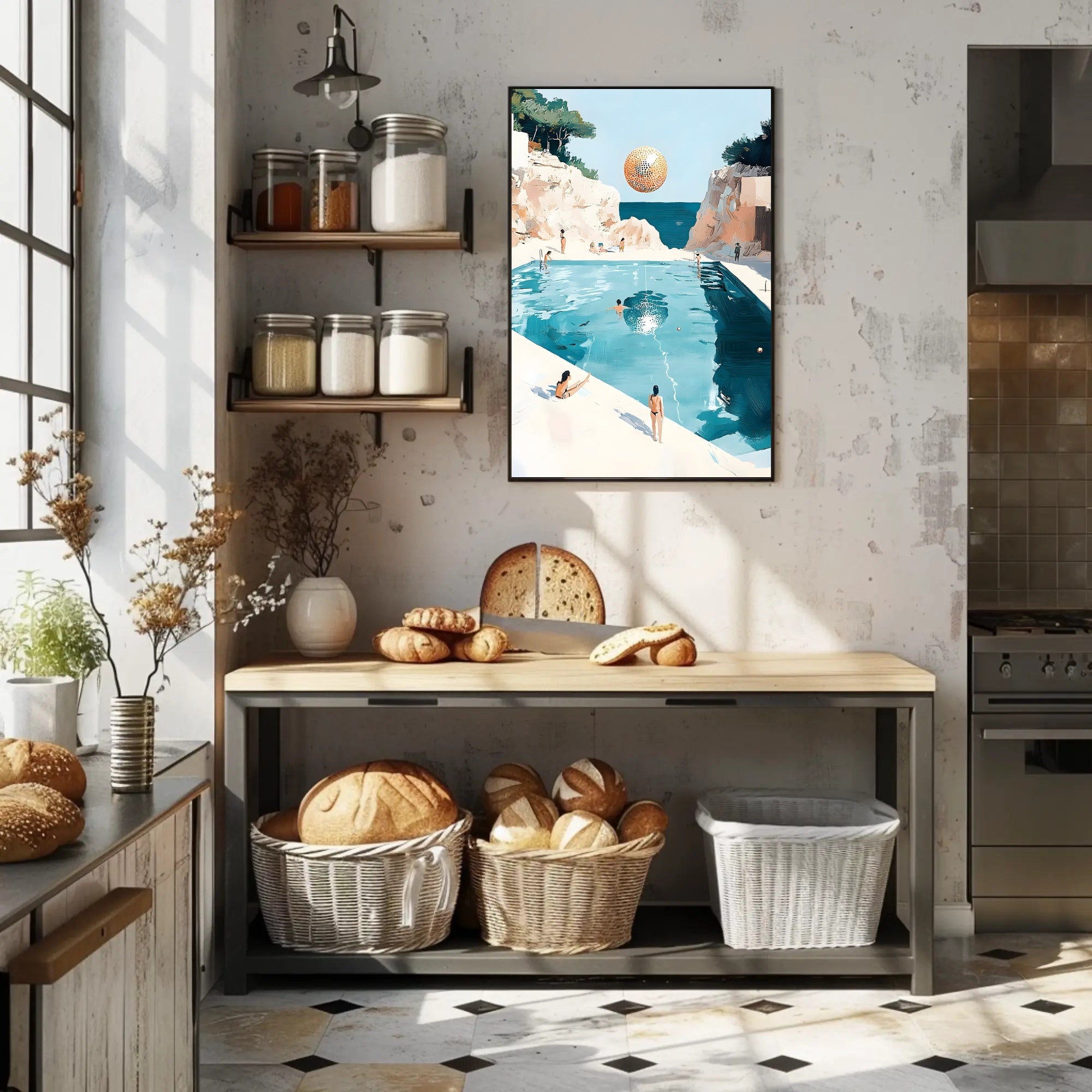 Surreal Beachscape Poster Dreamy Coastal Art Print