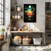 Surreal Cosmic Jungle Landscape Poster Art