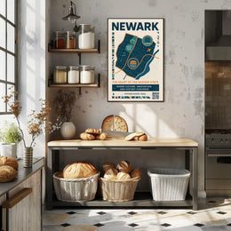 Newark Vibrant Urban Cityscape Modern Infographic Travel Poster PosterGoat