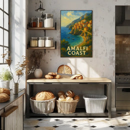 Amalfi Coast Poster Art Print For Home Decor And Gift