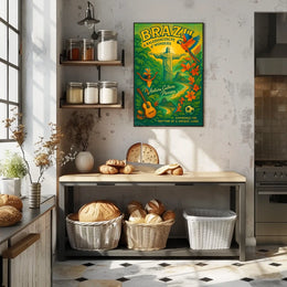 Brazil's Iconic Landmarks and Culture Travel Poster