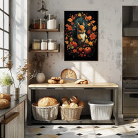 Autumn Squirrel Harvest Festive Wall Art Poster
