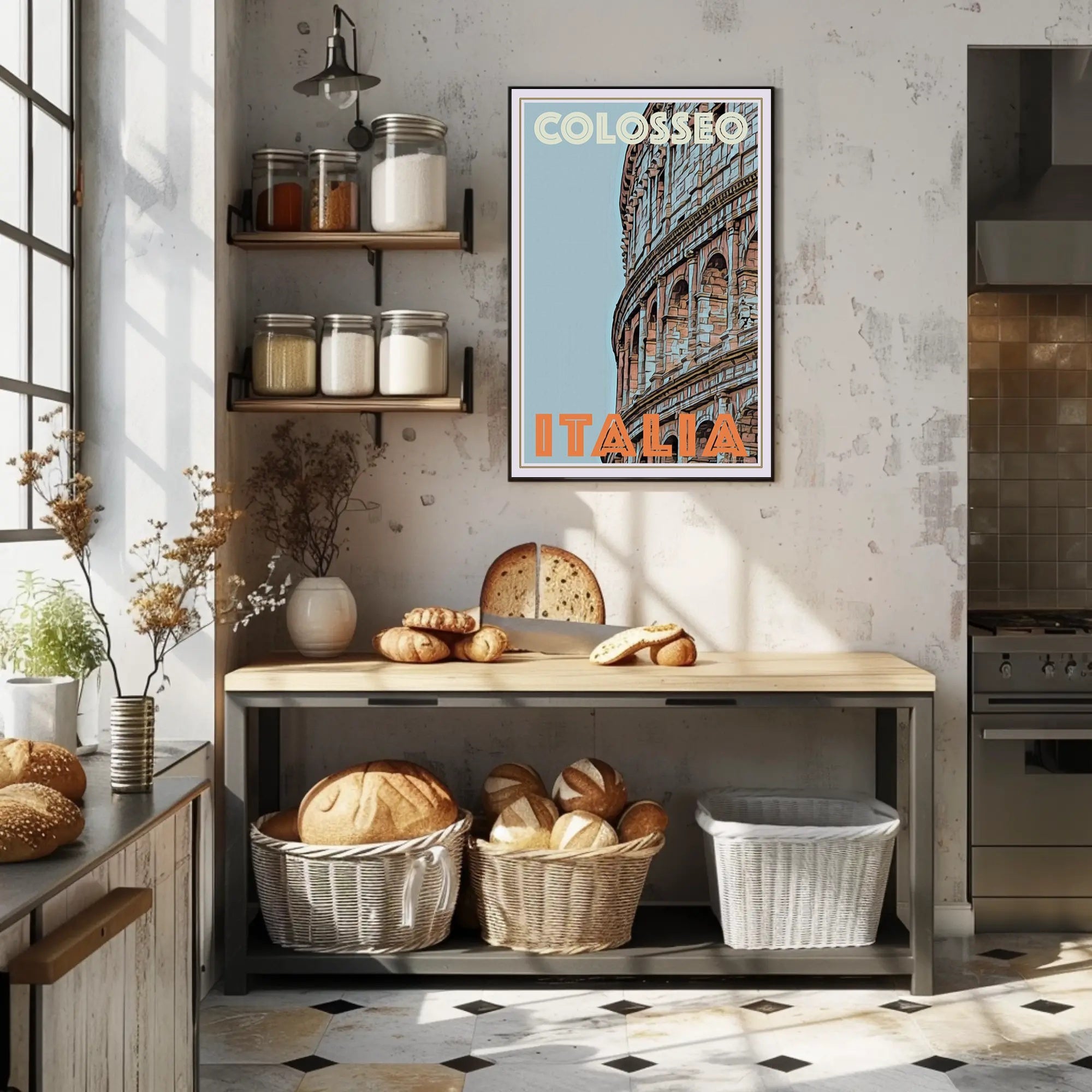 Colosseum Nostalgic Italian Architecture Travel Poster PosterGoat