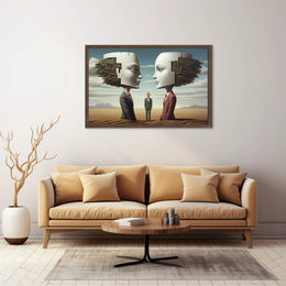 Surreal Puzzle-Head Landscape in Artistic Poster
