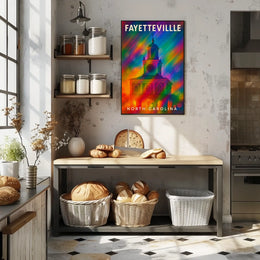 Fayetteville North Carolina Scenic Travel Art Realism Digital Painting Vibrant Heritage Souvenir Wall Decor Poster
