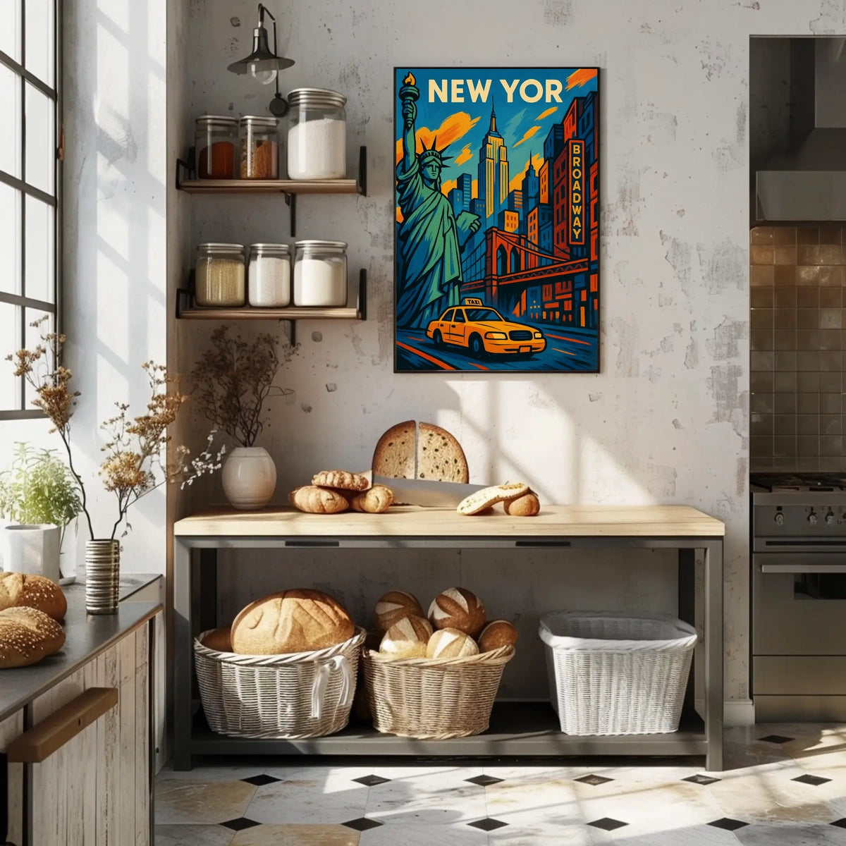 New York City Vibes Poster Scenic Cityscape Wall Art Print