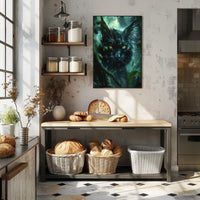 Enigmatic Forest Feline Art Print Poster Decor PosterGoat
