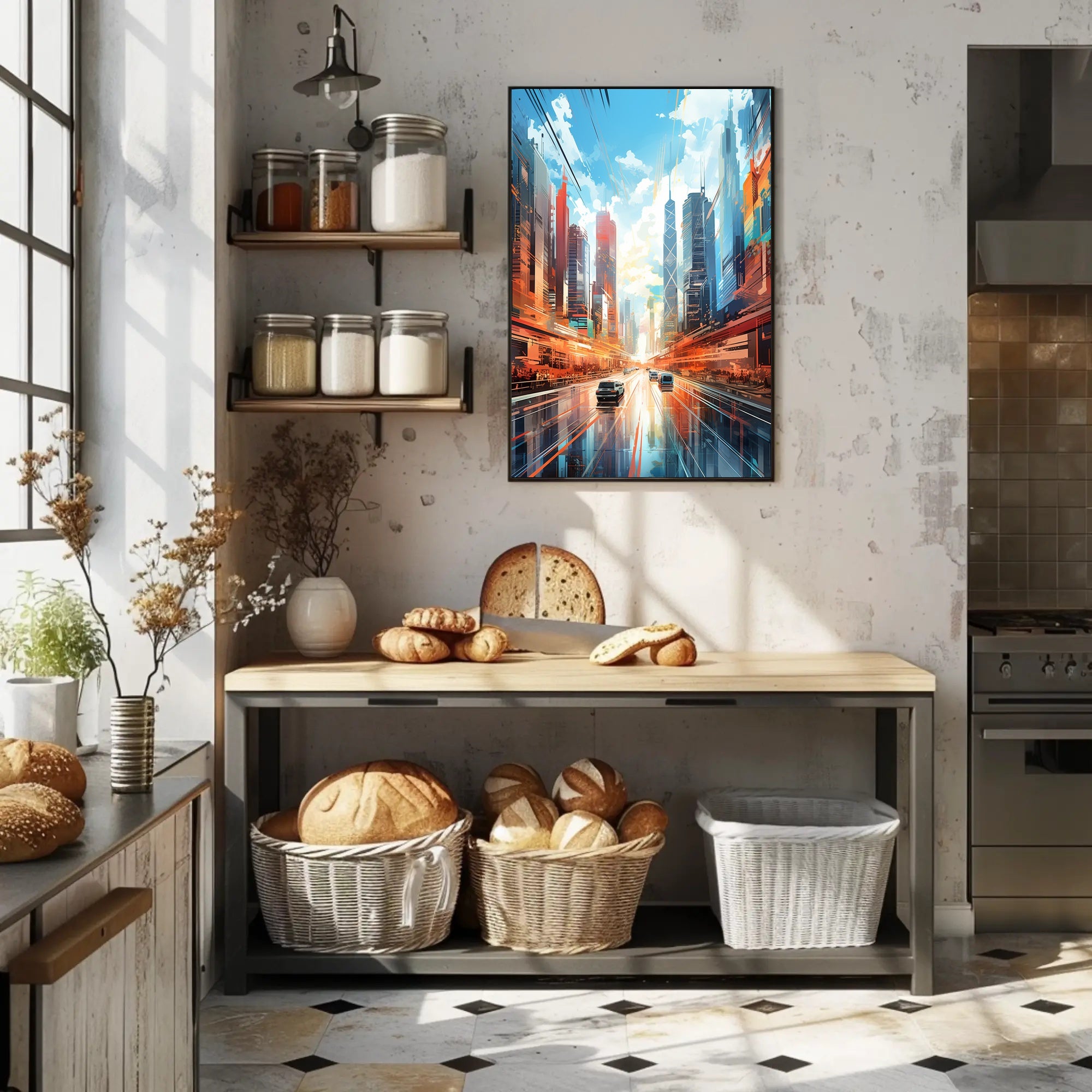 Futuristic Urban Landscape Poster