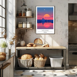 Helsinki Sunset Cityscape Poster Urban or Cityscape Poster