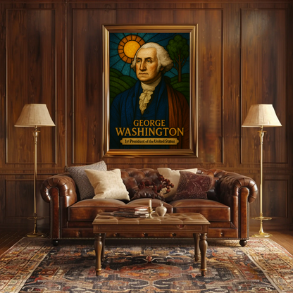 George Washington First President Portrait Travel Poster