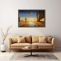 Surreal Desert Dreamscape: Futuristic Sci-Fi Poster